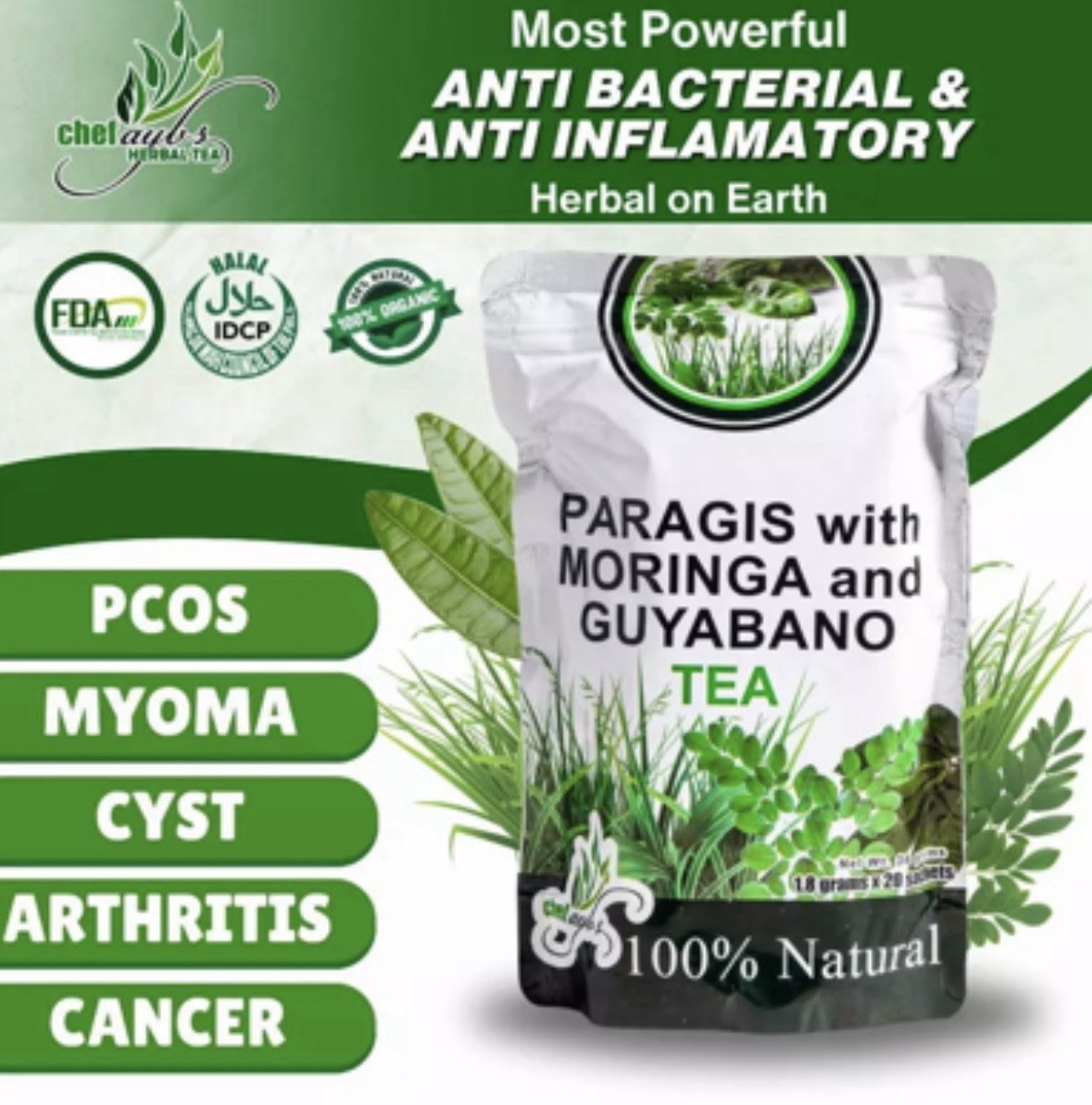 Chef Aybs Paragis Tea with Moringa & Guyabano Extract 3 In 1 (20 Tea bags)