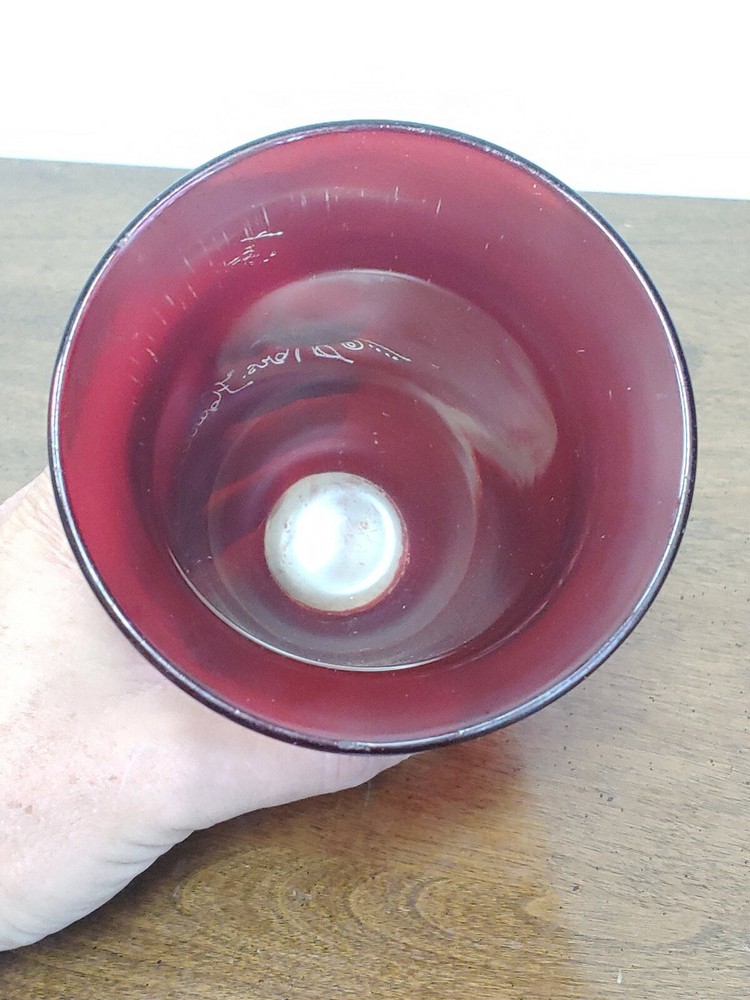 SCARCE 1910 RUBY FLASH/STAIN BELL SHAPED EAPG VASE - WONDERFUL
