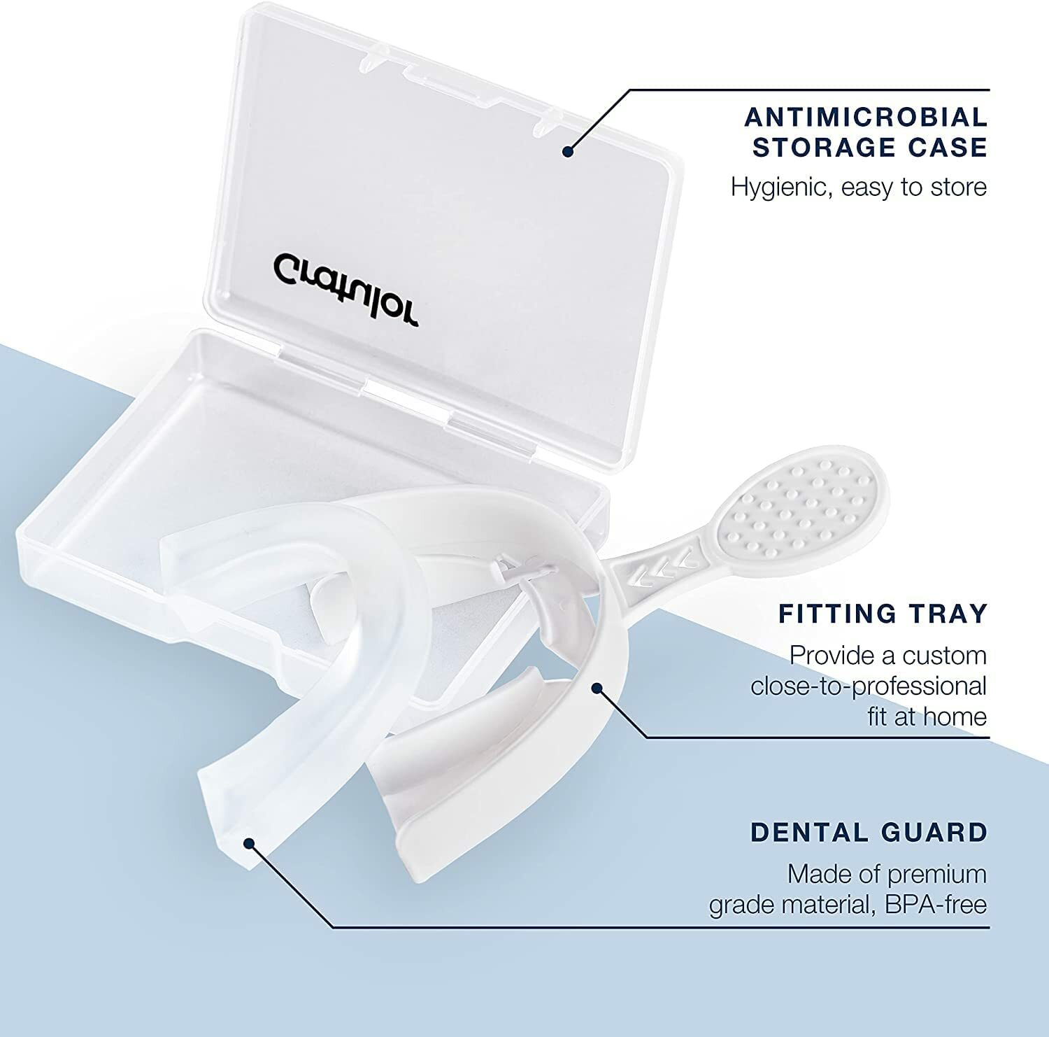 Gratulor - Custom-Fit Dental Night Mouth Guard for Teeth Grinding Clenching Br