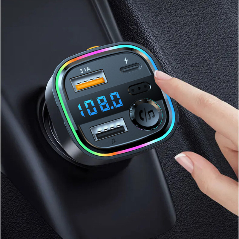 Bluetooth 5.0 Car Wireless FM Transmitter Adapter USB PD Charger AUX Hands LOT