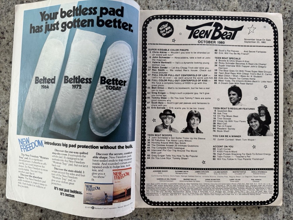 KISS 1980 TEEN BEAT KISS MAGAZINE GENE PAUL ACE PETER AUCOIN VINTAGE MEGA RARE