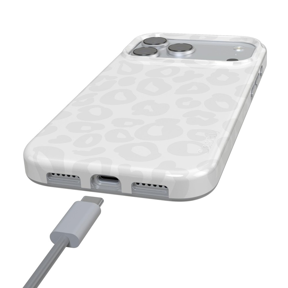 Casely iPhone 17 Pro Max Case | Into The Wild | White Snow Leopard | Compatible