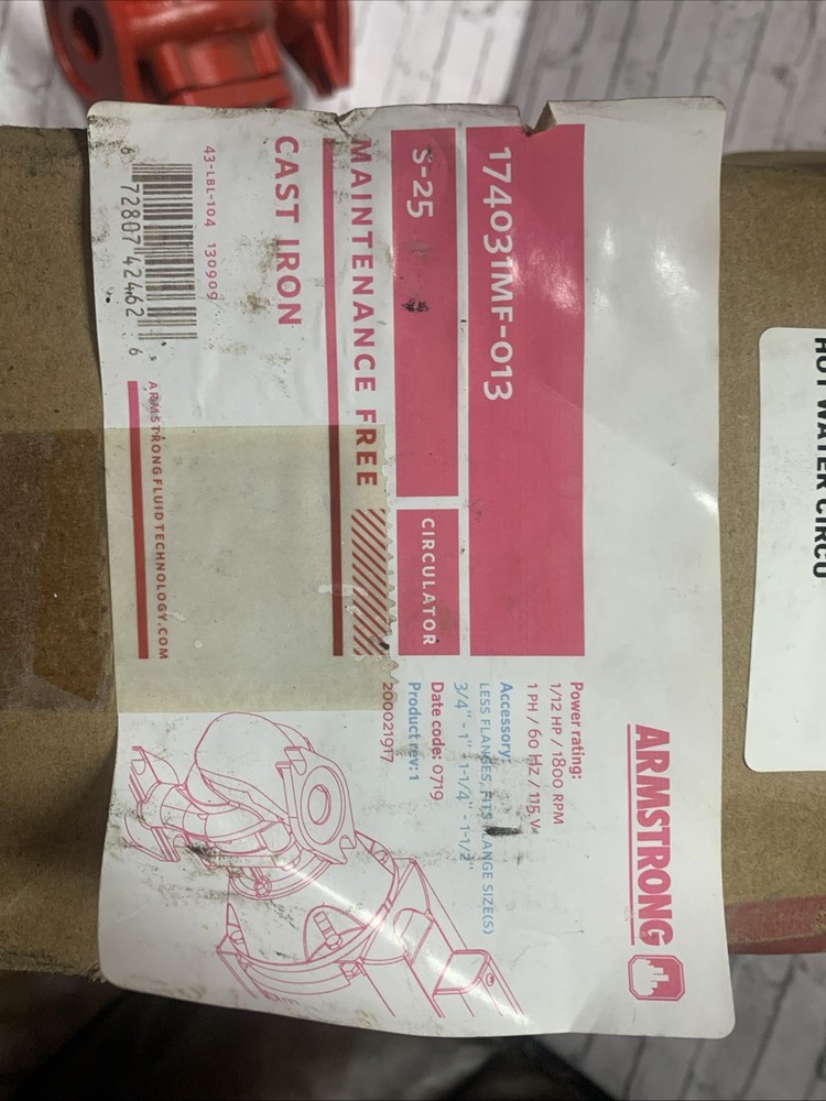 Armstrong New Model S-25 Mf/bf Pump