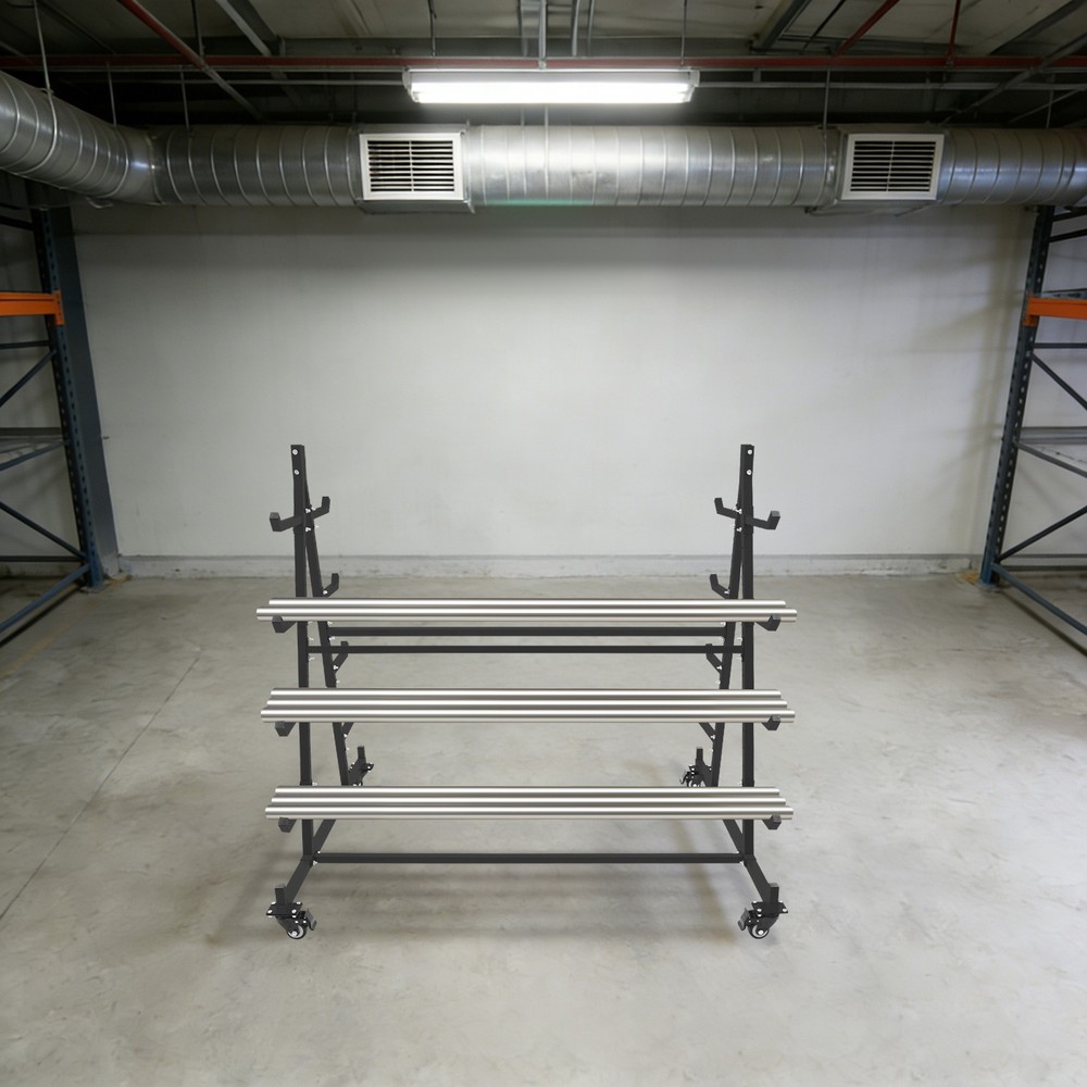 Horizontal Storage Rack w/Wheels Mobile Material Handling Conduit Pipe Rack