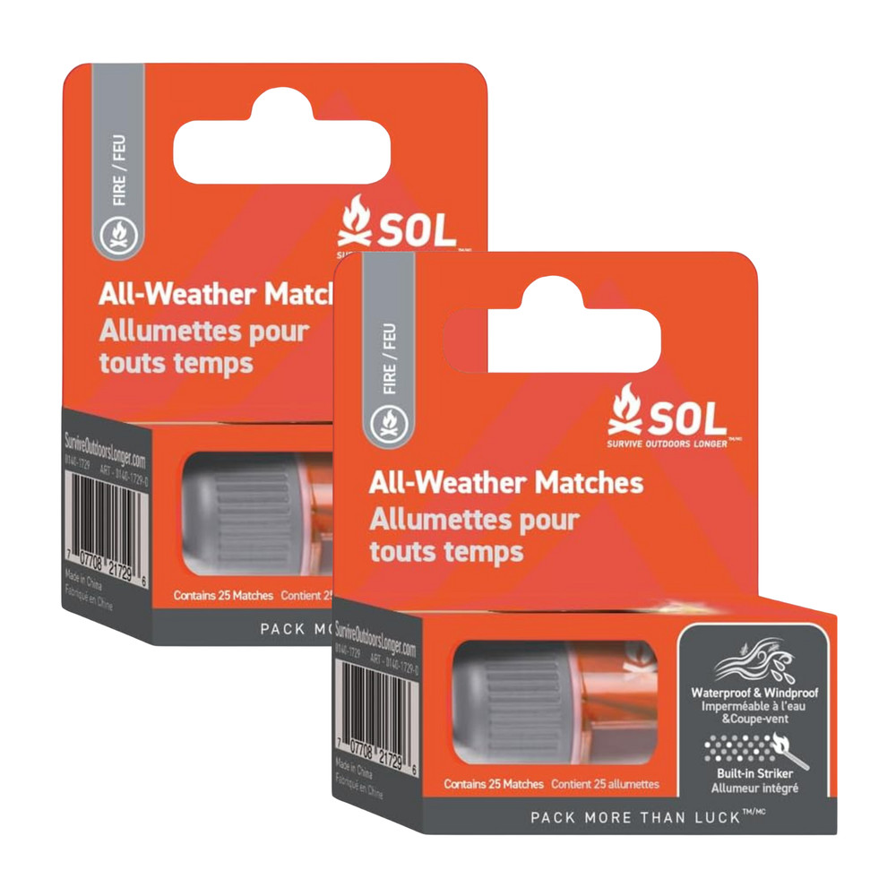 SOL All-Weather Matches: 25-pack [2-sets]