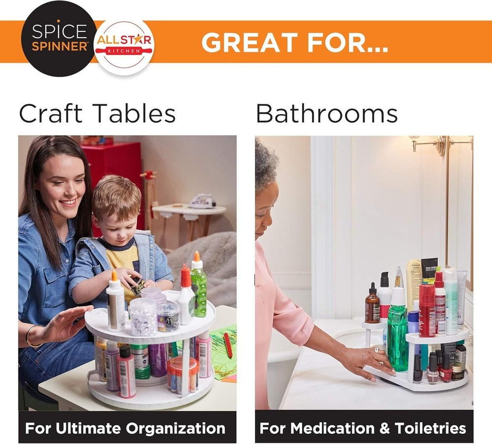 Two-Tier Spice Rack with Adjustable Design for Customizable Pantry Storage