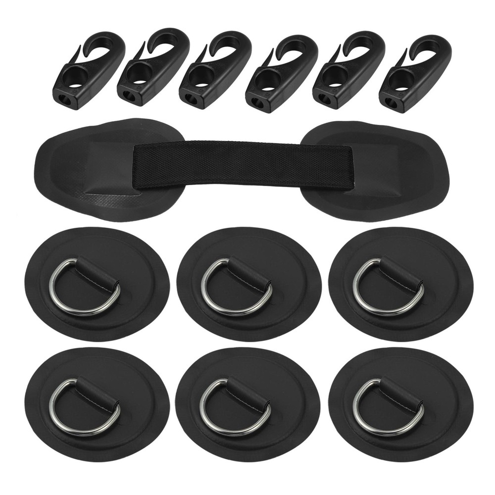 6pcs 8cm Ring Patch D PVC Kayak Set with Hooks Handle