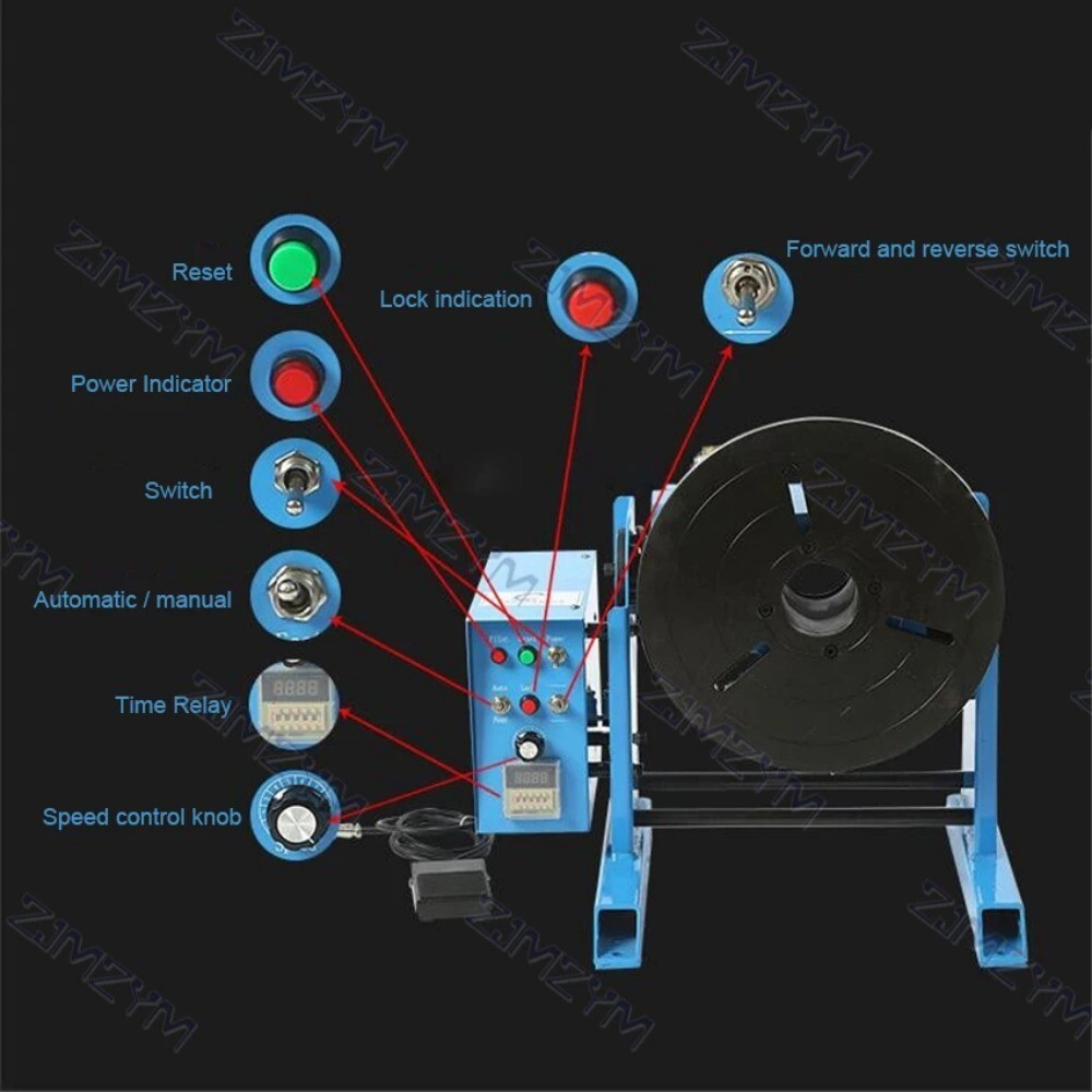 HD-30 Timing Welding Positioner Automatic Rotating Worktable Chuck Welding