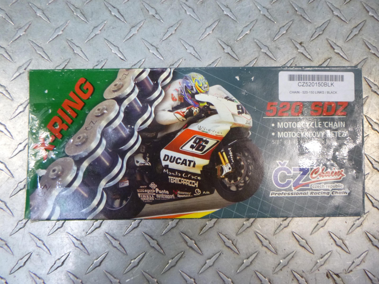 Primary Drive Chain - 520 Pitch 150 Link - CZ Chains SDZ X-Ring - Black NEW