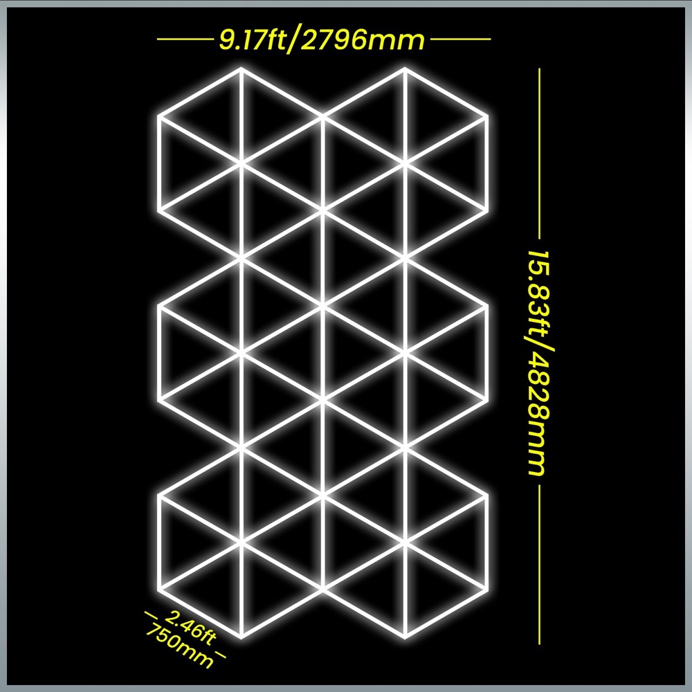 NEW DESIGN - LED Light System - Modular - Modern design LED - Triangle Grid