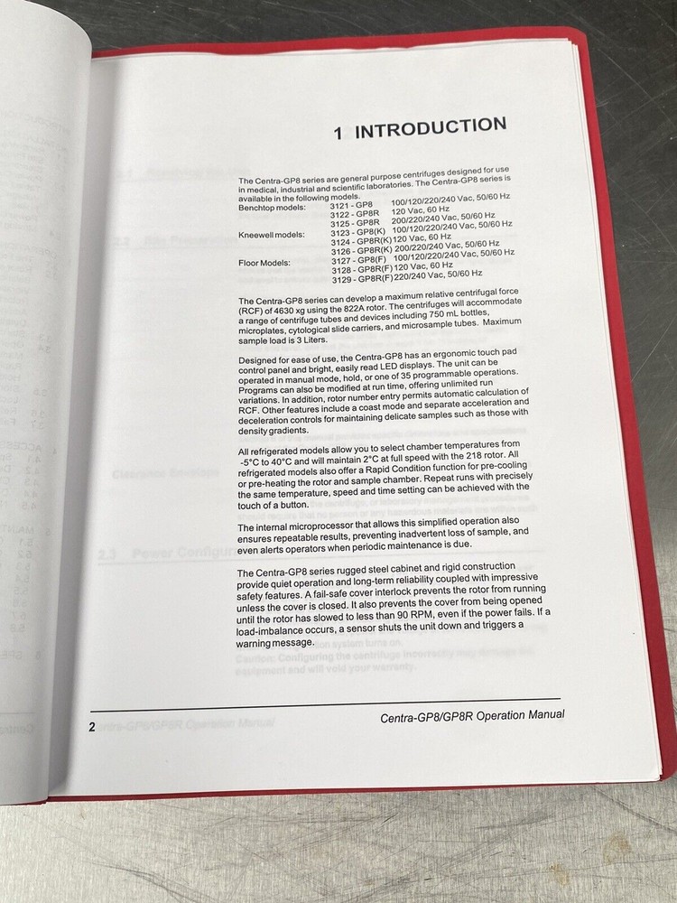 IEC Thermo OM3121 Centrifuge Version 7 - Users Manual /Instructions Book