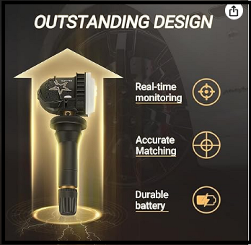 TPMS Sensor 4Pcs 315Mhz Tire Pressure Monitoring Sensor Replacement for Chevy