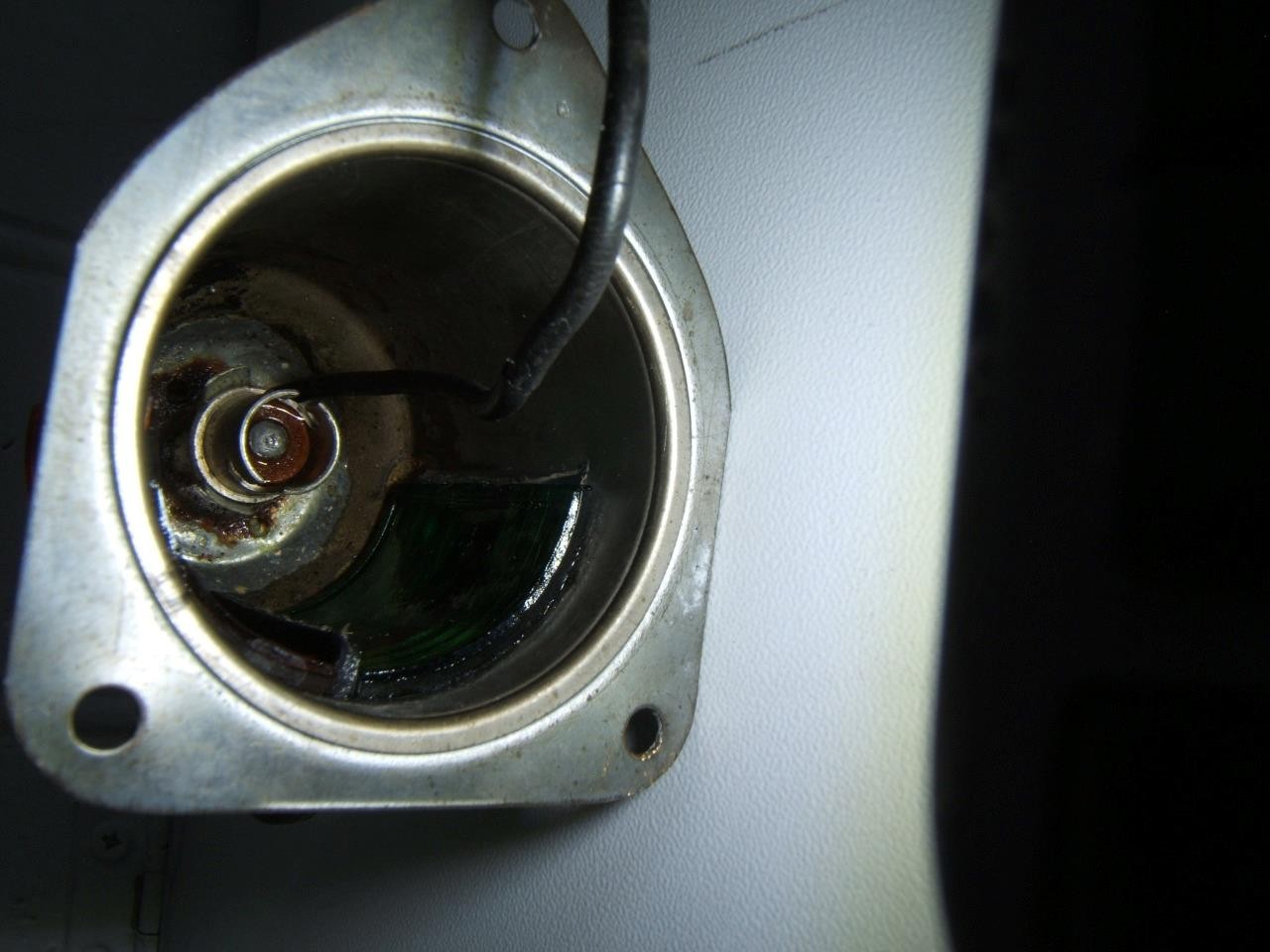 VINTAGE SMALL CHROMED RED & GREEN GLASS BOAT LIGHT NON-WORKING