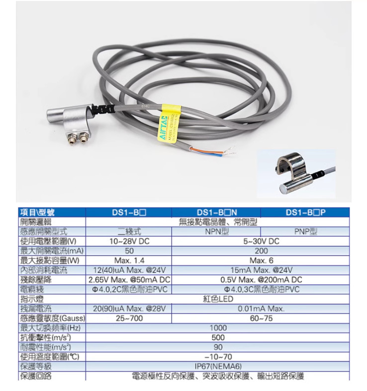 1PC New AirTac Magnetic induction switch CS1-M （Straight insert type） #LL