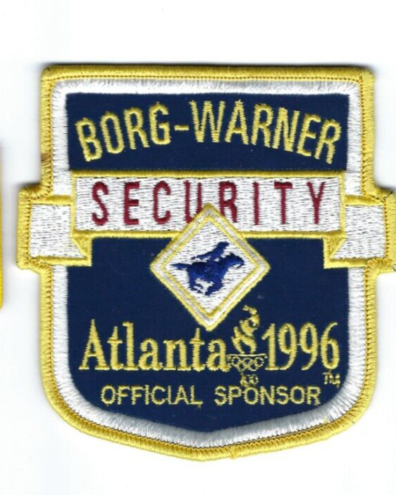 Borg-Warner Security - Atlanta 1996 Olympics Official Sponsor patch - NEW!