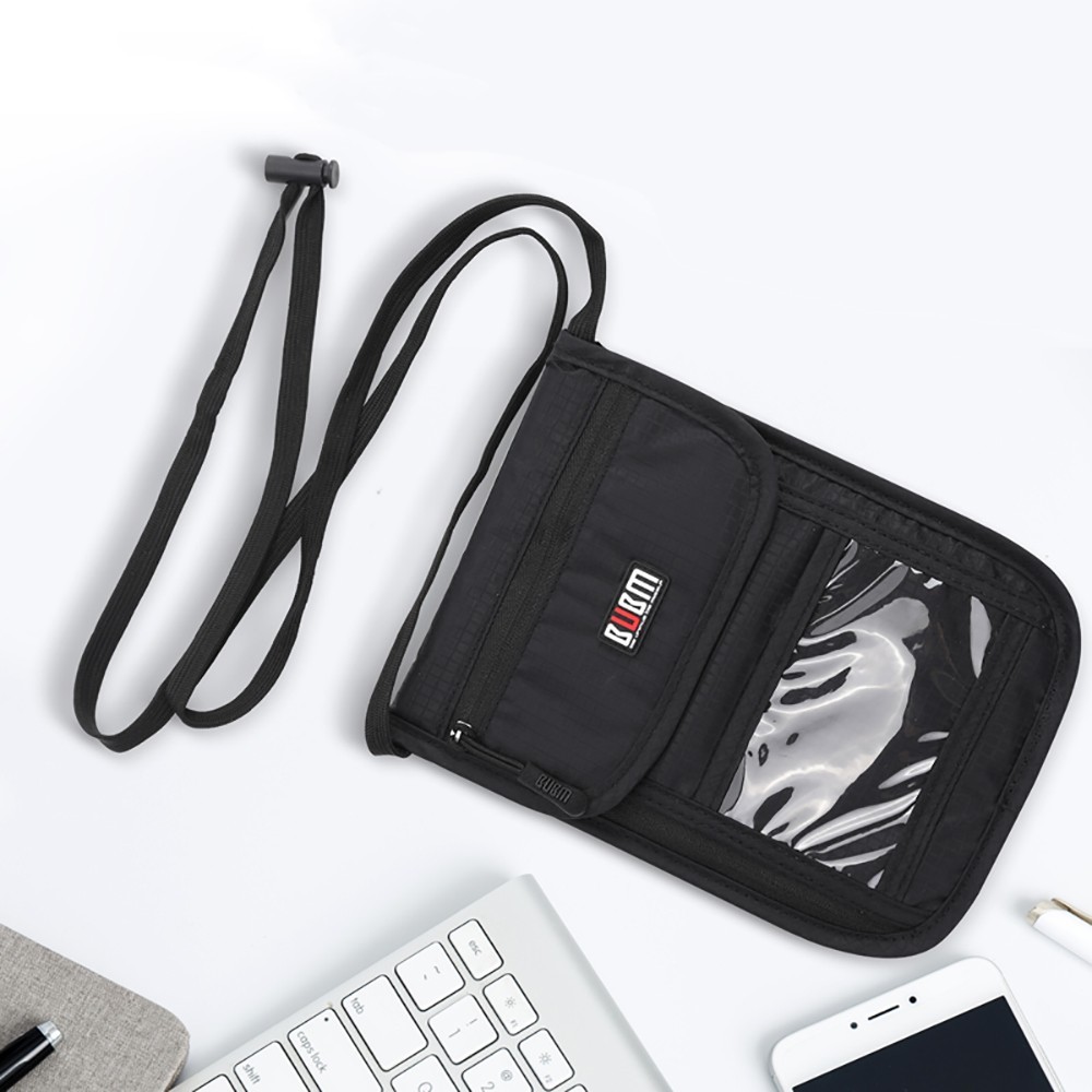 BUBM Unisex Travel Neck Pouch Wallet with RFID Blocking – Passport Holder 