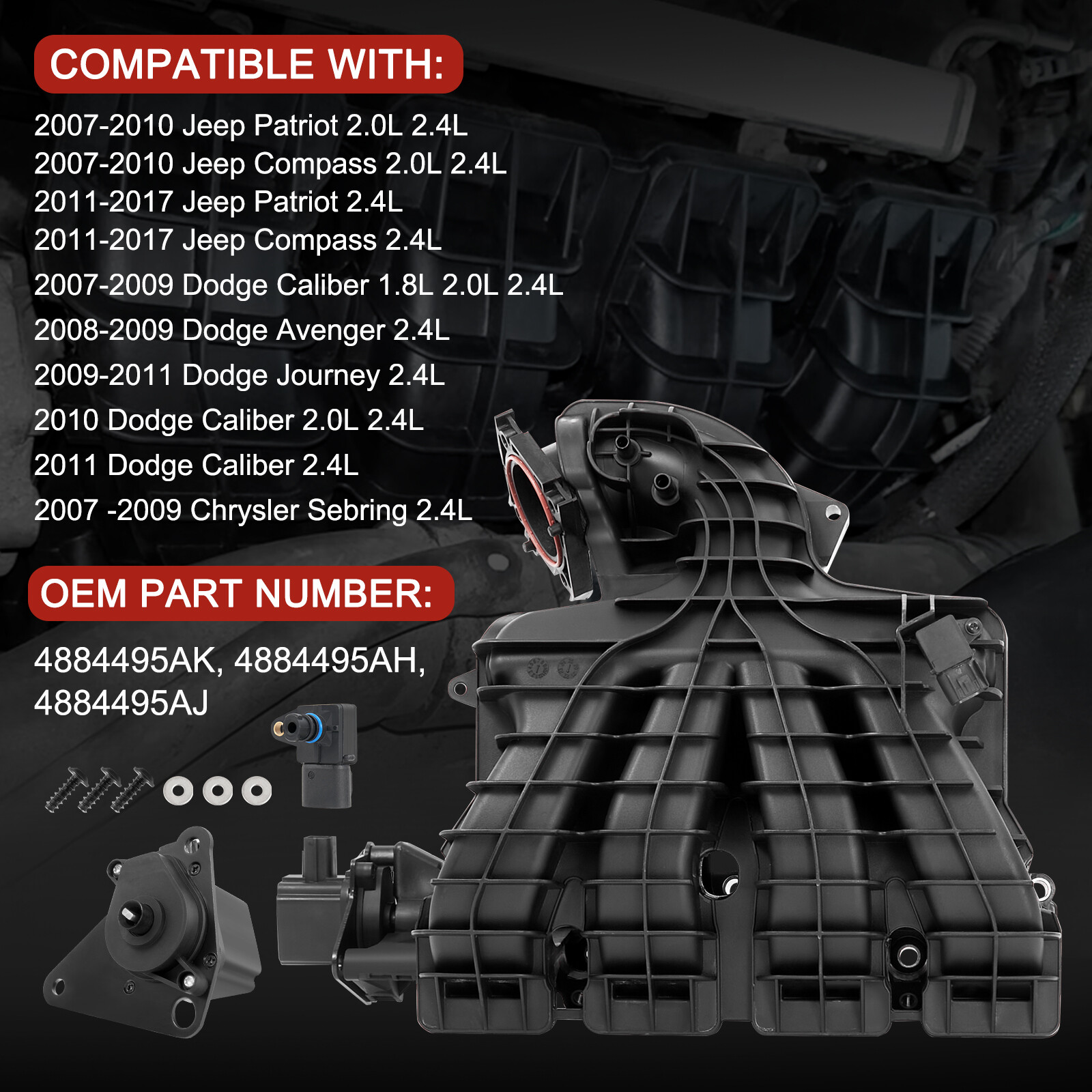 Intake Manifold w/ Runner Control Valve Fits 07-17 Jeep Patriot Compass Caliber
