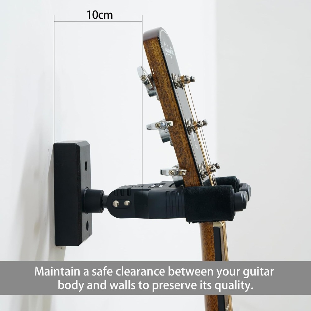 Adjustable Guitar Wall Mount Hanger with Auto Lock - For All String Instruments