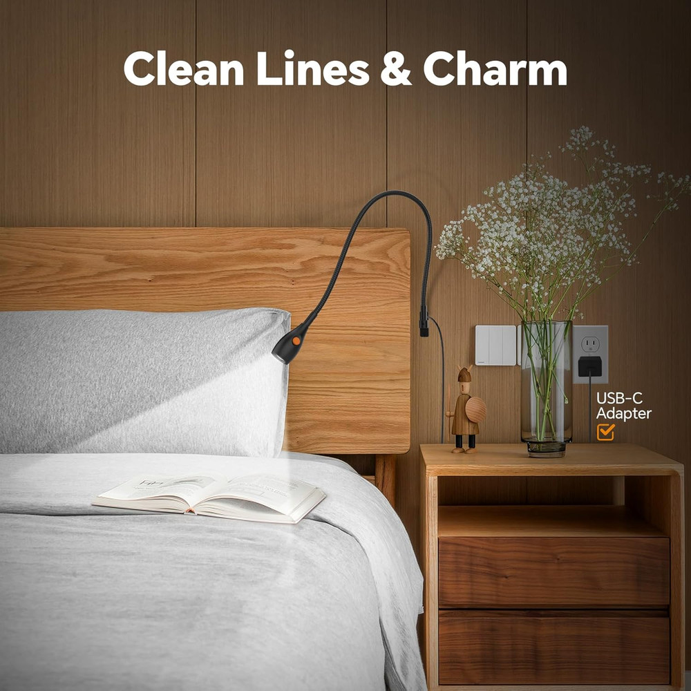 Wall Mounted Reading Light, Minimalist Headboard Mount Book Light, Dimmable LED