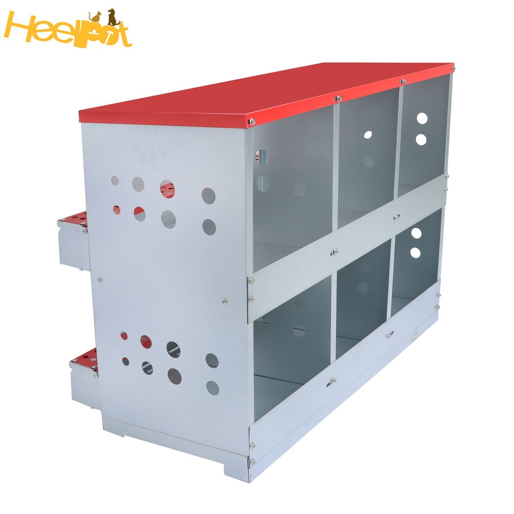 Red 6 Compartments High Quality Materials Chickens Egg Laying Box Nesting Box