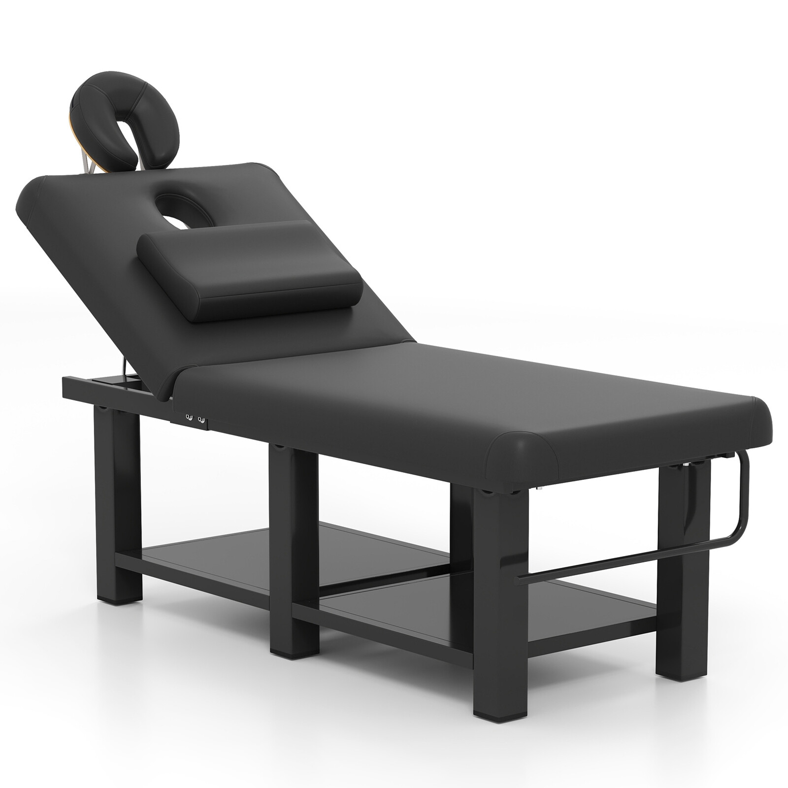 Black HeavyDuty Wide Massage Table Facial Bed Salon Beauty w/Open-Chest,Headrest