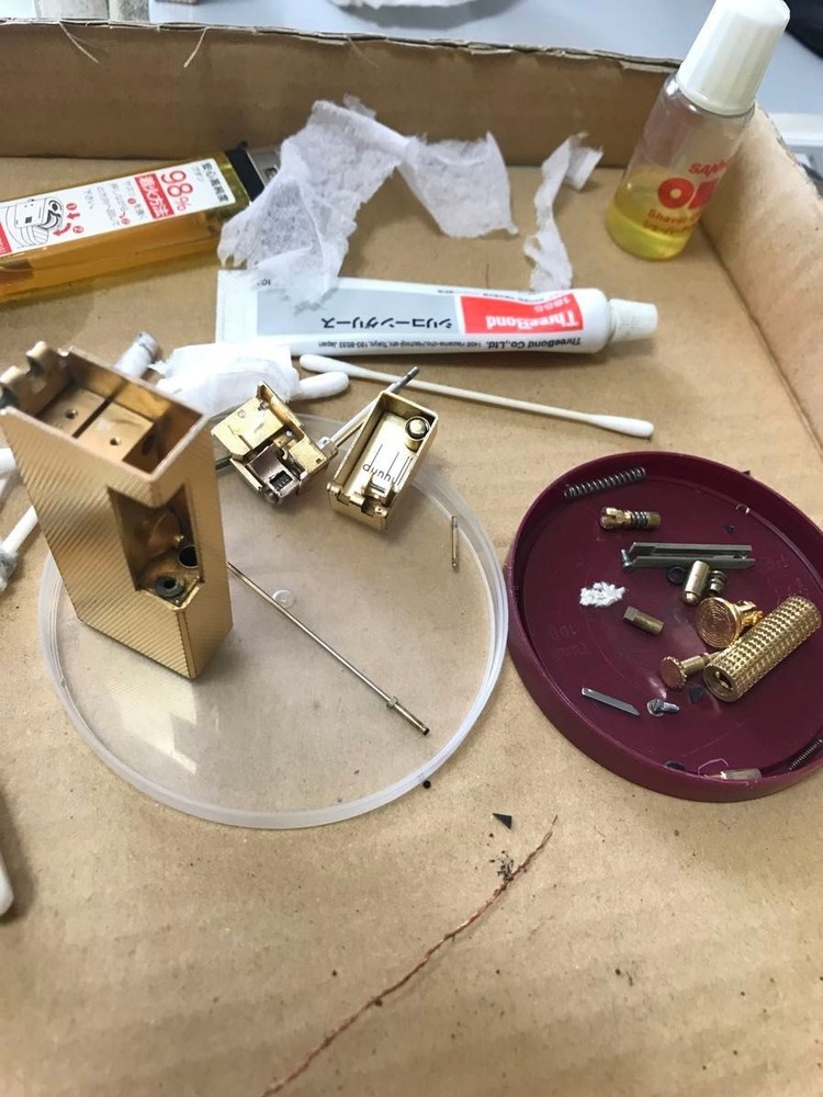 Overhauled Dunhill Rollagas lighter Gold without box