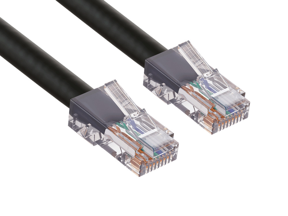 10ft Cat5e UTP Non-Booted Ethernet Network Patch Cable 24AWG Bare Copper, Black