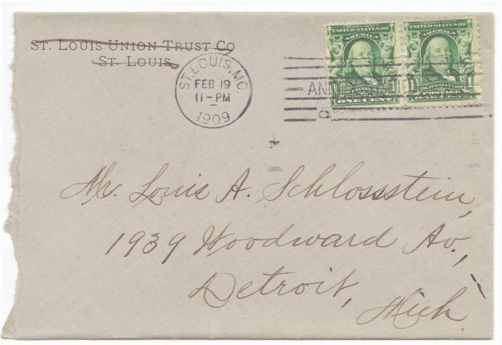 1909 US Postal Cover Scott #300 X  2 As Pictured