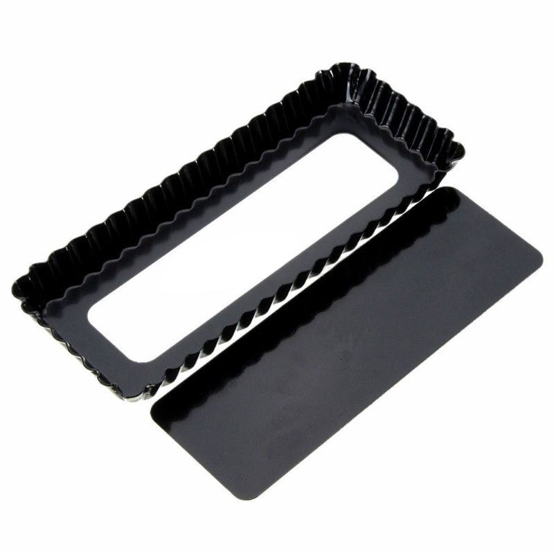Rectangle Fluted Pie Tart Pan Mold Baking Removable Bottom Nonstick Tool