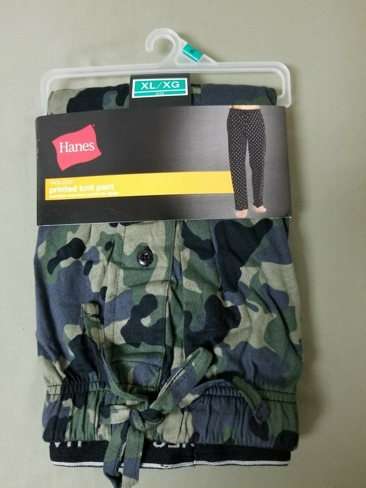 new mens hanes camo tagless printed knit lounge sleepwear pant.