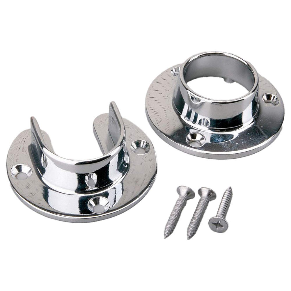 JOHN STERLING CD-0010-CH Pole Socket,Steel,Chrome,PK2 5EAD7