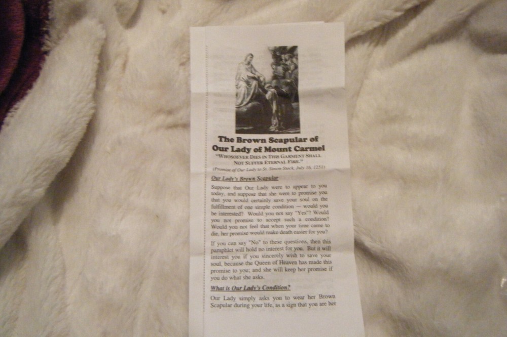 St. Jude Brown Scapular The Saint of Hopeless Cases 100% Wool Handmade in USA 