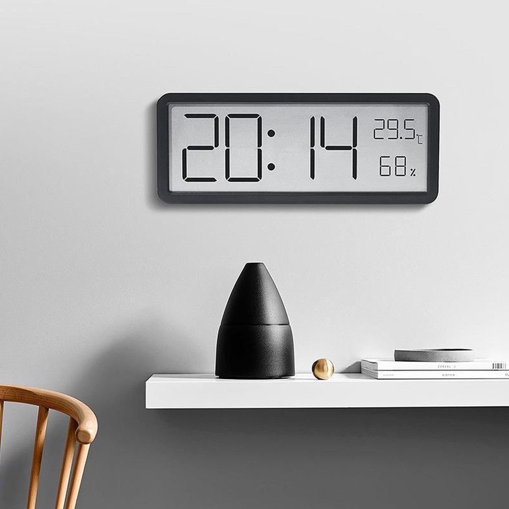 Digital LED Wall Clock Alarm Humidity Temperature Display Desktop Clock Large