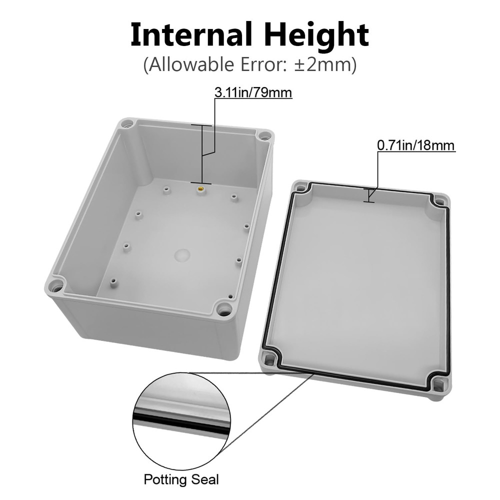 IP67 Waterproof Junction Box ABS Plastic Project Box Dustproof Electrical Box Ou