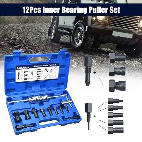 12pcs Blind Hole Collet Bearing Puller Set - Internal Extractor Kit with Slide H