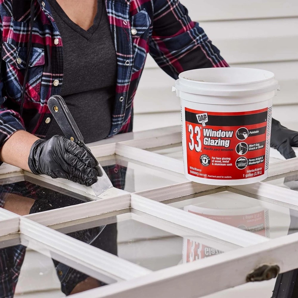 Professional Grade Window Putty, White, 1 Gal