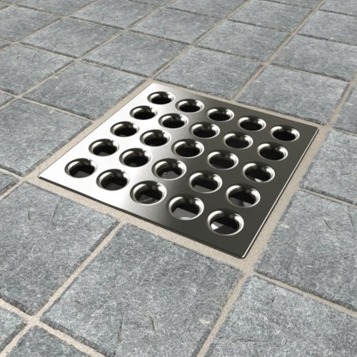 Ebbe E4404 Square Shower Drain Grate - Brushed Nickel