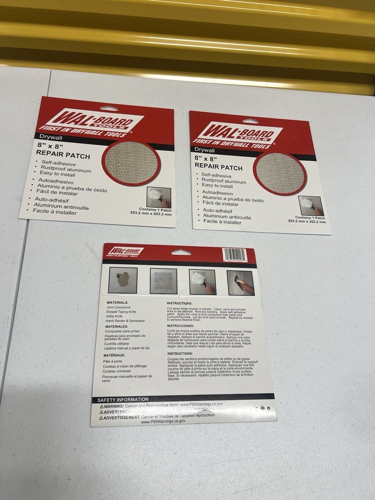 WAL BOARD TOOLS 8" X 8" DRYWALL REPAIR PATCH