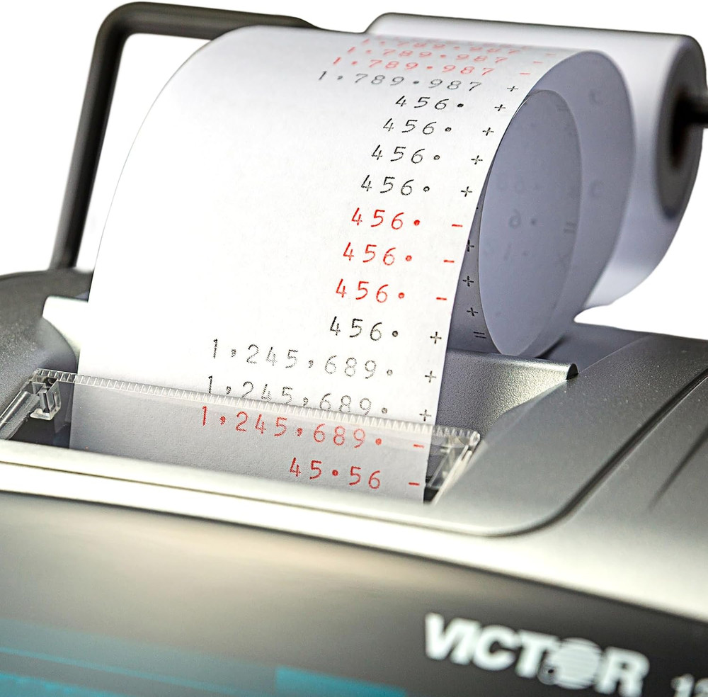 12-Digit Desktop Adding Machine, Large Easy to Read Display, Tape Print Out with