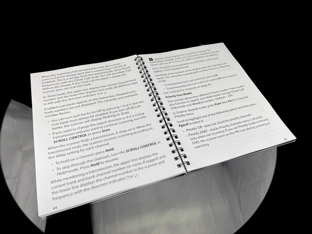 Uniden BC125AT Instructions Operating Manual User Guide Coil Bound