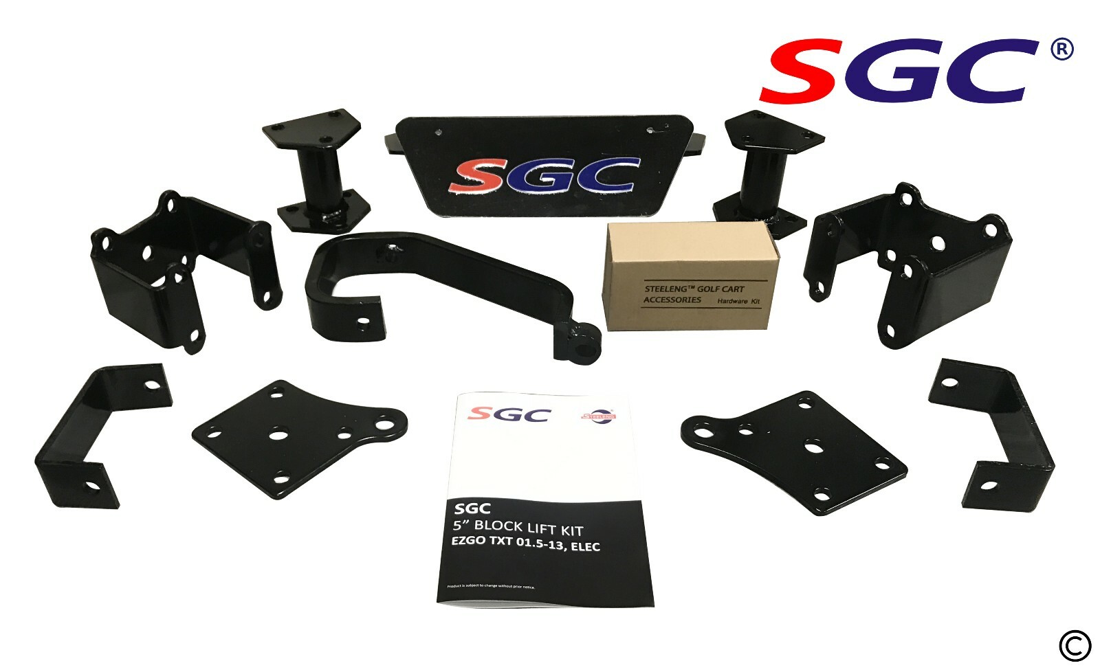 EZGO TXT ELECTRIC GOLF CART 5" LIFT KIT + 10" WHEELS and 22" ALL TERRAIN TIRES