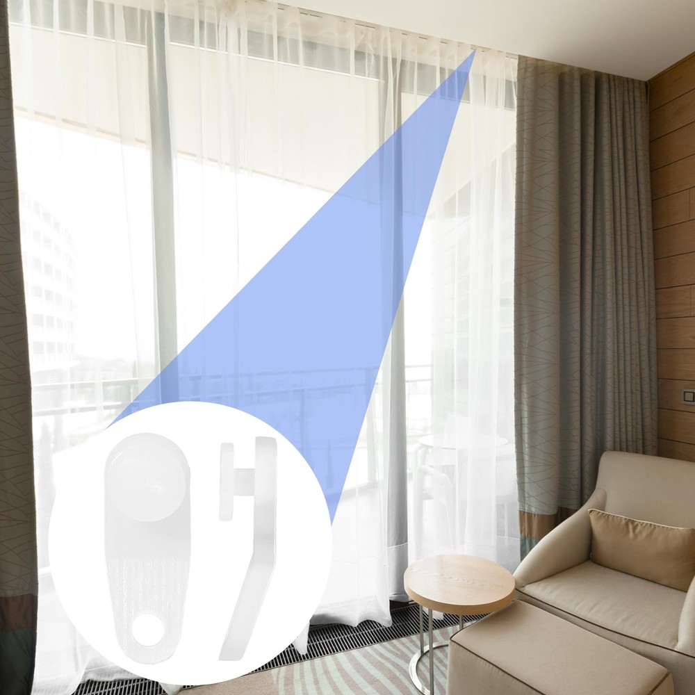 50 Pcs Plastic Curtain Hooks Roller Track Gliders White