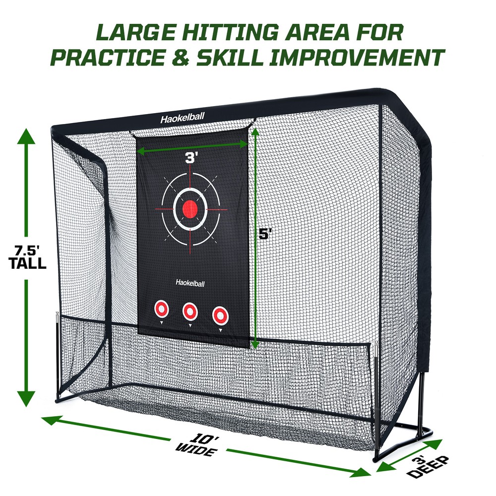 10x7.5 ft Golf Hitting Net Practice Golf Hitting Net for Backyard w/Target Cloth