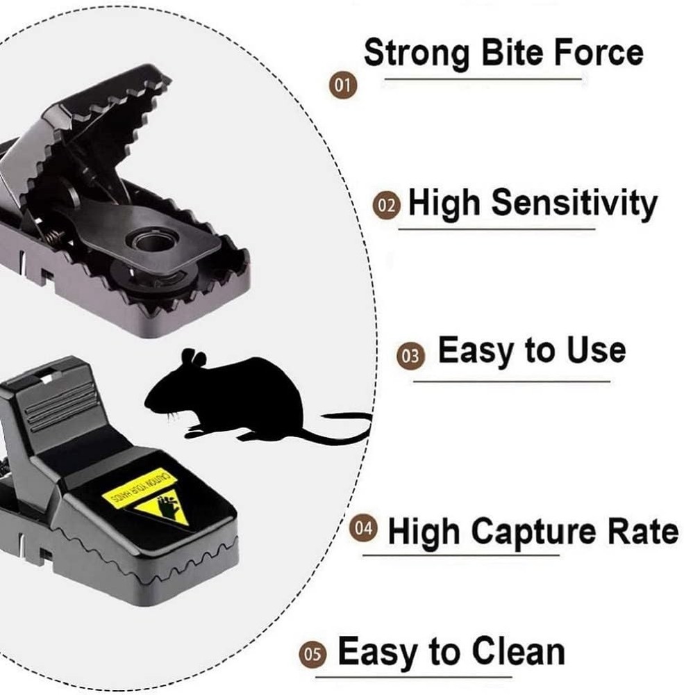 Safe No-Touch Mouse Traps - Quick & Effective Indoor Pest Control - 6 Pack