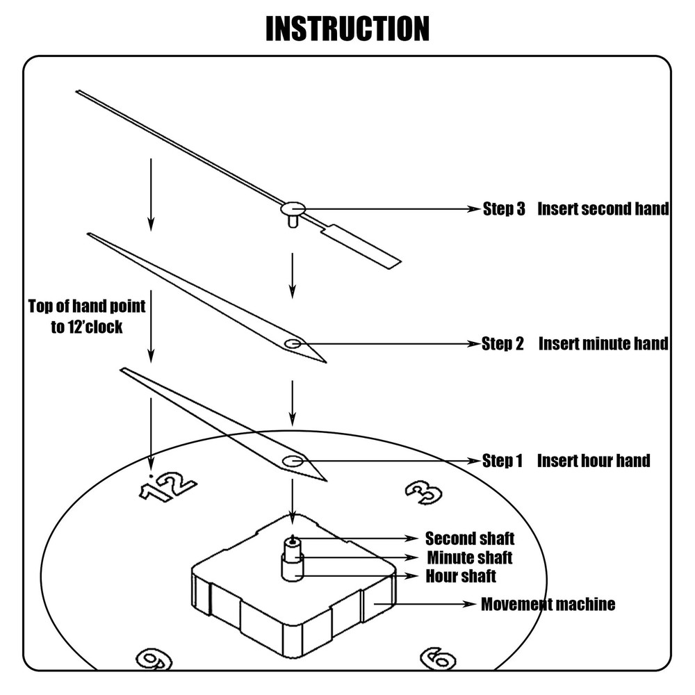7pcs High Torque Quartz Clock Movement Mechanism Replacement Clock Kit with 1...