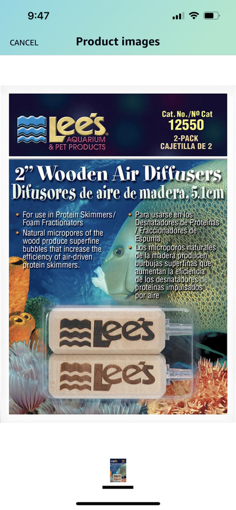 Lee's Wooden Airstones 2" Diffusers 2pk #12550 NEW