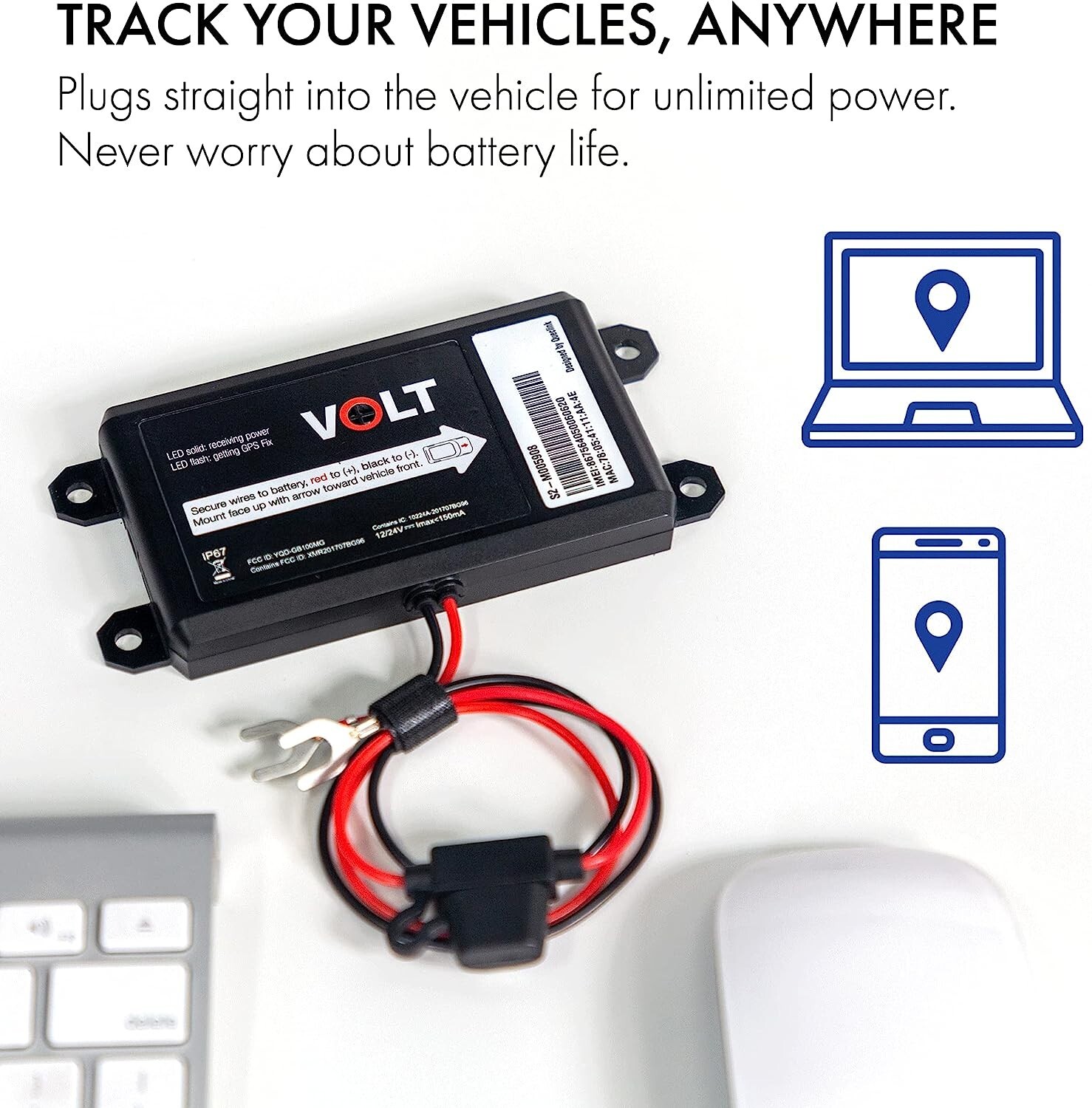 GPS Tracker for Vehicles with Real-time Alerts, 4G LTE - Livewire Volt