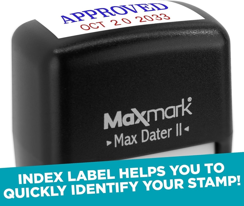 Durable Self-Inking Date Stamp - 12- Blue Ink with Quick Setup Design