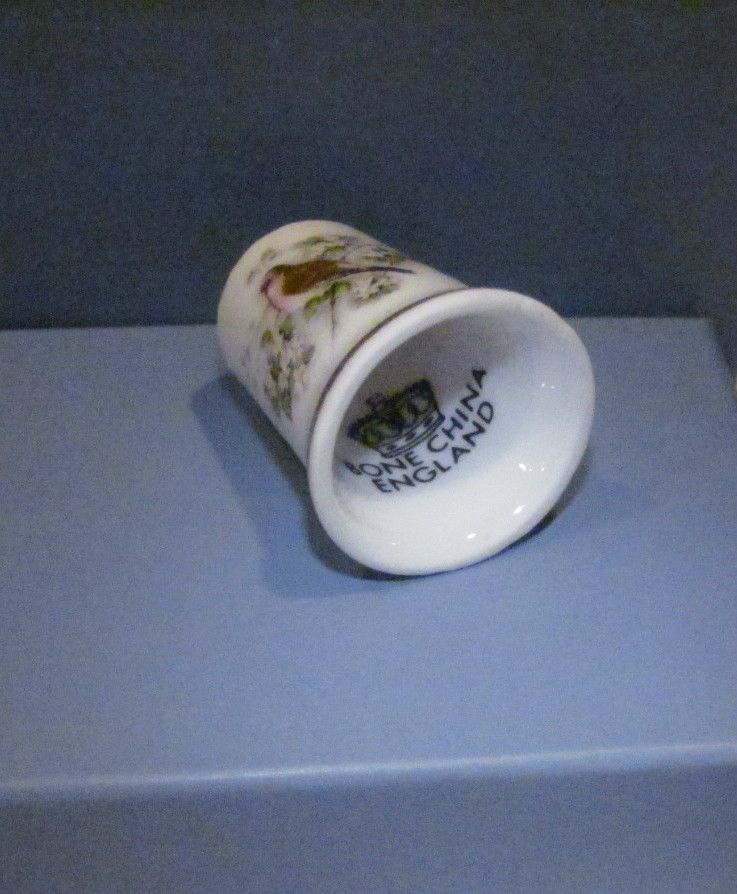 Vintage Bone China England Bird Thimble