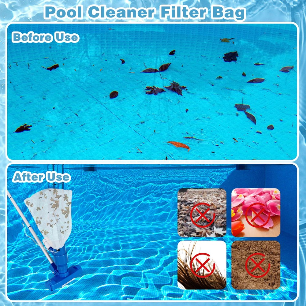 4Pcs Leaf Vacuum Catcher Sweeper Swimming Pool Bag